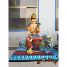 文殊菩萨普贤菩萨华严三圣佛像坐骑青狮白象文殊普贤菩萨铜像制作