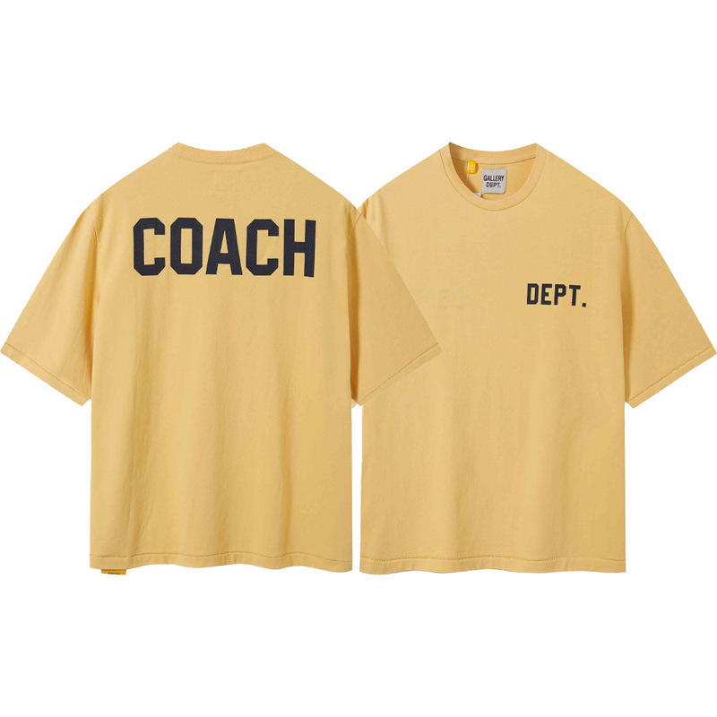 Gallery Dept English Front and Back Printed Loose Casual Men's and Women's Round Neck Short-Sleeved T-Shirts Gallery Dept English Front and Back Printed Loose Casual Men's and Women's Round Neck Short-Sleeved T-Shirts