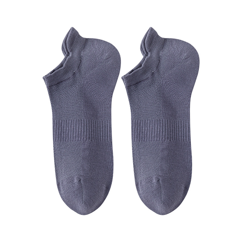 Calcetines de algodón de color sólido para hombres calcetines de malla transpirables para hombres sin costuras de verano embalaje independiente delgado