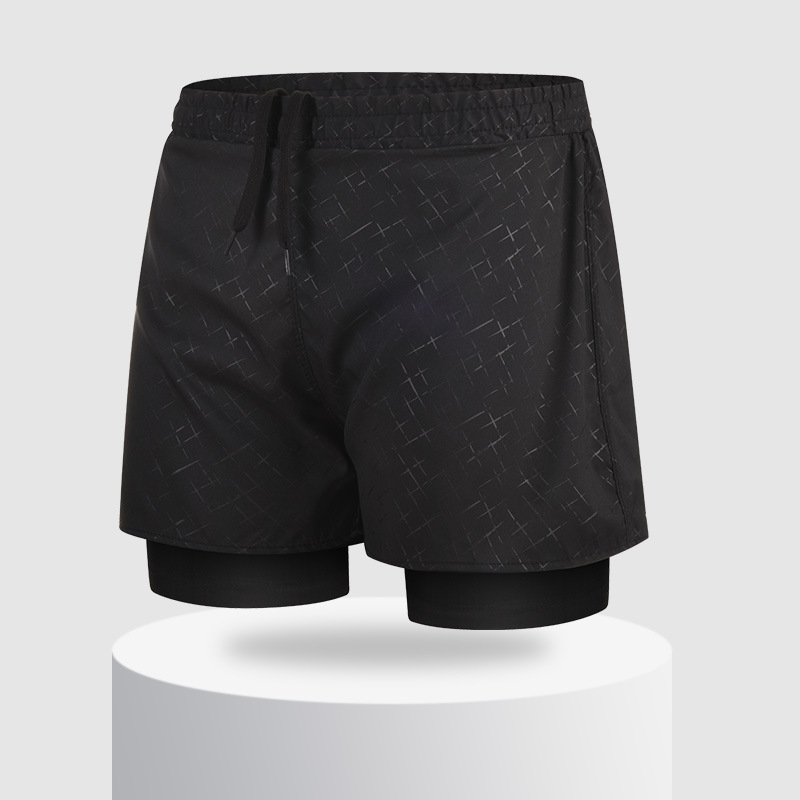 Los hombres de natación troncos anti-vergüenza estilo de doble capa de secado rápido más tamaño boxeador traje de baño caliente primavera profesional conjunto completo de equipos