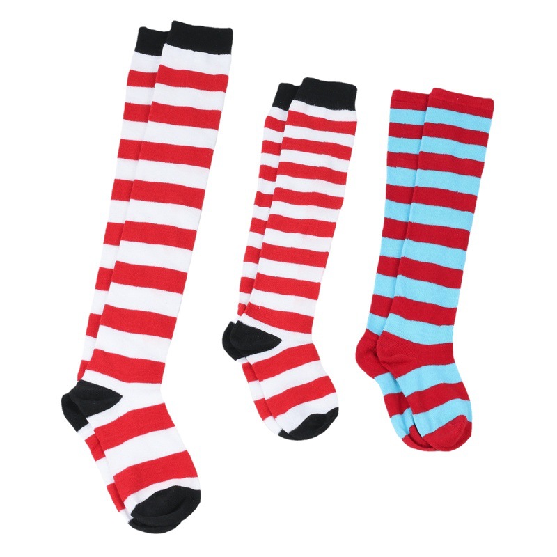 Cross-border new suit knitted striped arm long gloves stockings children dance gloves socks combination