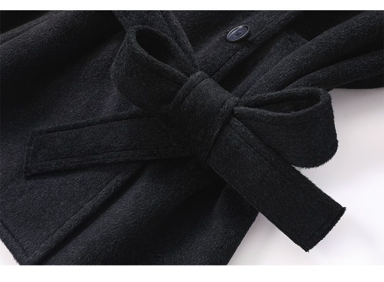 Cappotto in lana color caffè da donna con collo in pelliccia_voghion.com