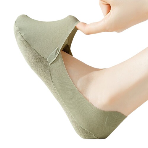 Ice silk boat socks for women summer thin non-slip non-removable heel socks women's high heels shallow mouth invisible socks