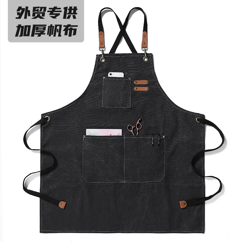 Внешняя торговля утолщенный холст джинсовый фартук логотип Парикмахерская выпечка кофе садоводство Ресторан Рабочий Фартук комбинезоны