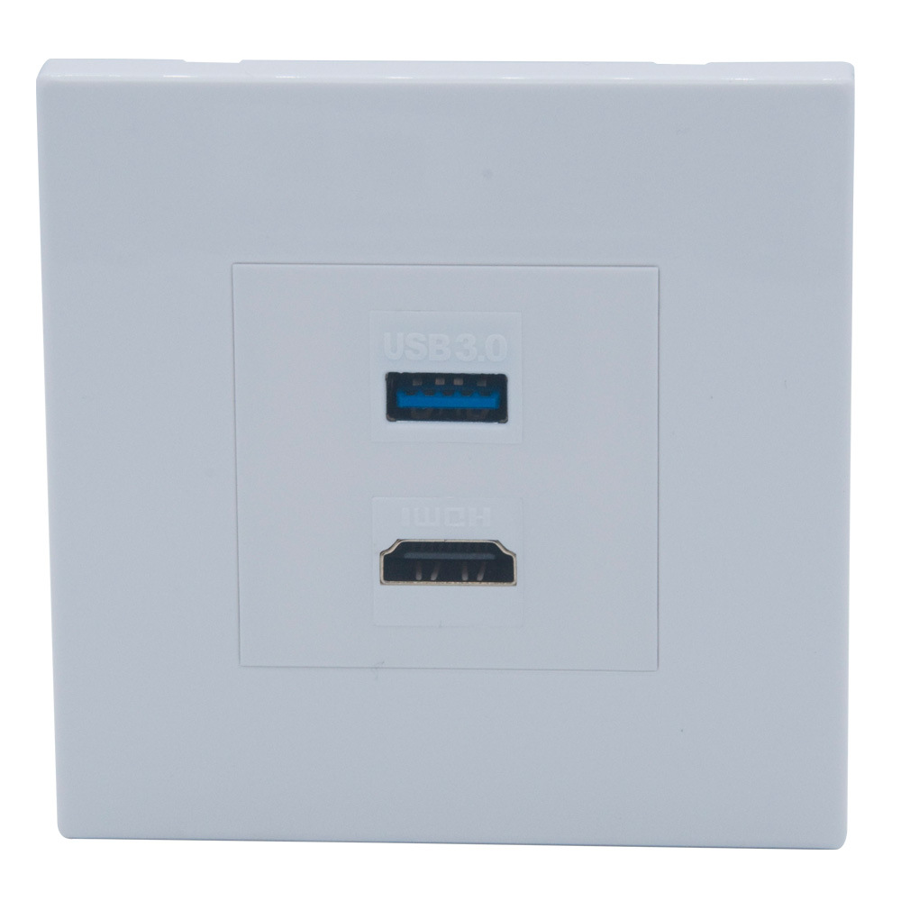 欧式86型 HDMI USB3.0 组合面板 可搭配45模块