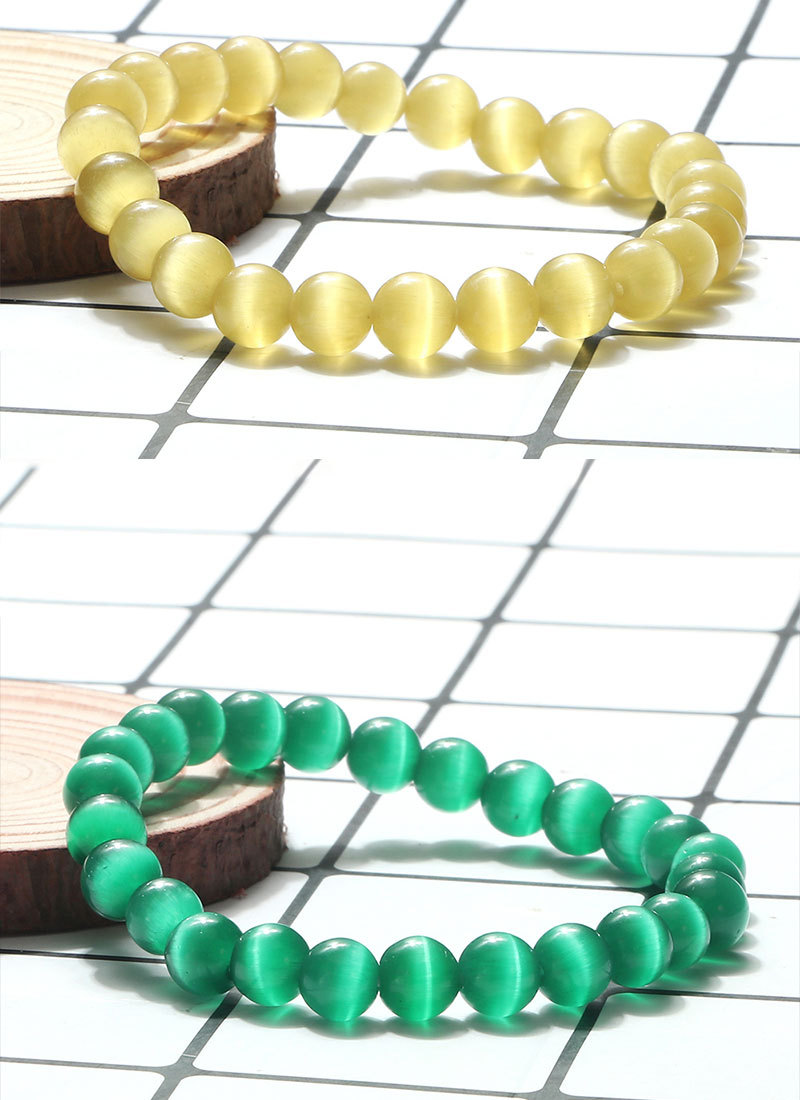 Beaded Bracelet Couple Set Handmade Braided Cat Eye Stone Rope_voghion.com