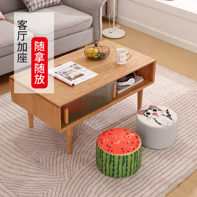 Taburete pequeño sofá de tela doméstico, sala de estar para cambiar de zapatos, taburete pequeño creativo, taburete bajo, red corta.