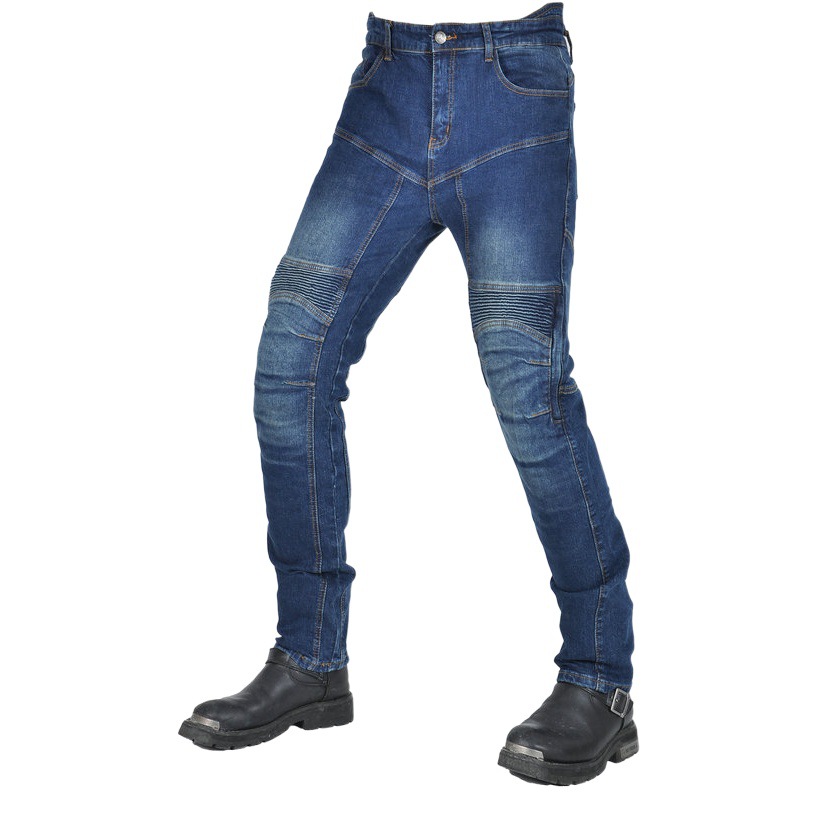 Volero motocicleta jeans hombres motocicleta Racing casual recta cintura alta estiramiento ciclismo pantalones silicona equipo de protección