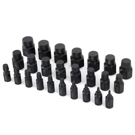Factory 25-piece set of hex handle inch screw extractor slide screw broken slide nail bolt extractor tool