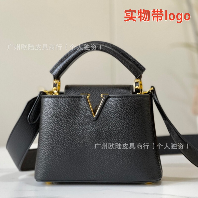 Cross-Border Supply New Classic Presbyopic Capson Handbag Fashionable and Versatile Genuine Leather Lady Shoulder Crossbody Bag for Women