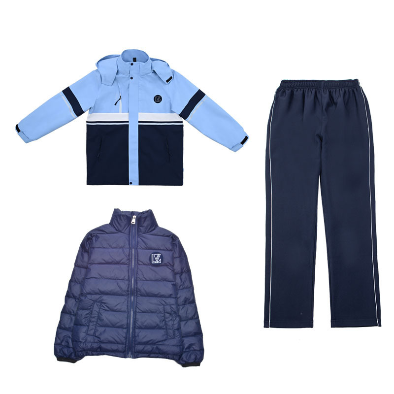 瀾洋貝のアパレルの突撃服の制服の冬の厚いクラスの服の運動の中学生の3つのセットは注文して注文します。|undefined