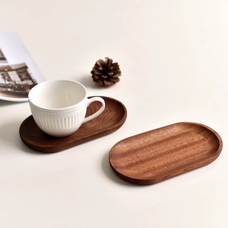Устройство из древесины с плоским диском овальной формы из цельного дерева для еды, диск с сухофруктами, пирожок цвета персика - тарелка