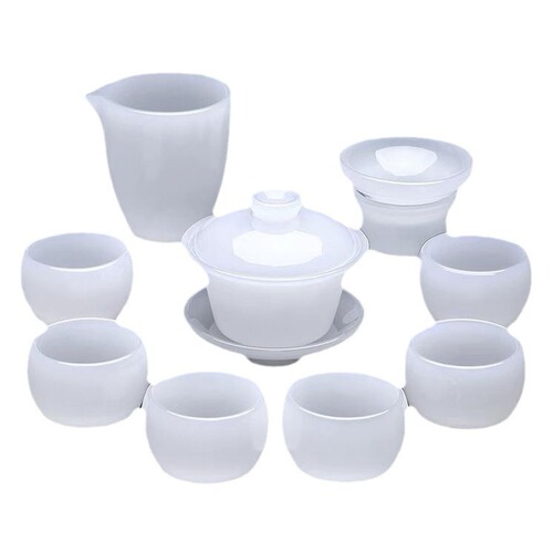 Lapis Lazuli Tea Set with Heat Insulating Lid, Host Cup, Fair Cup, Home Use Chinese Ink Wash Style Gongfu Tea Set