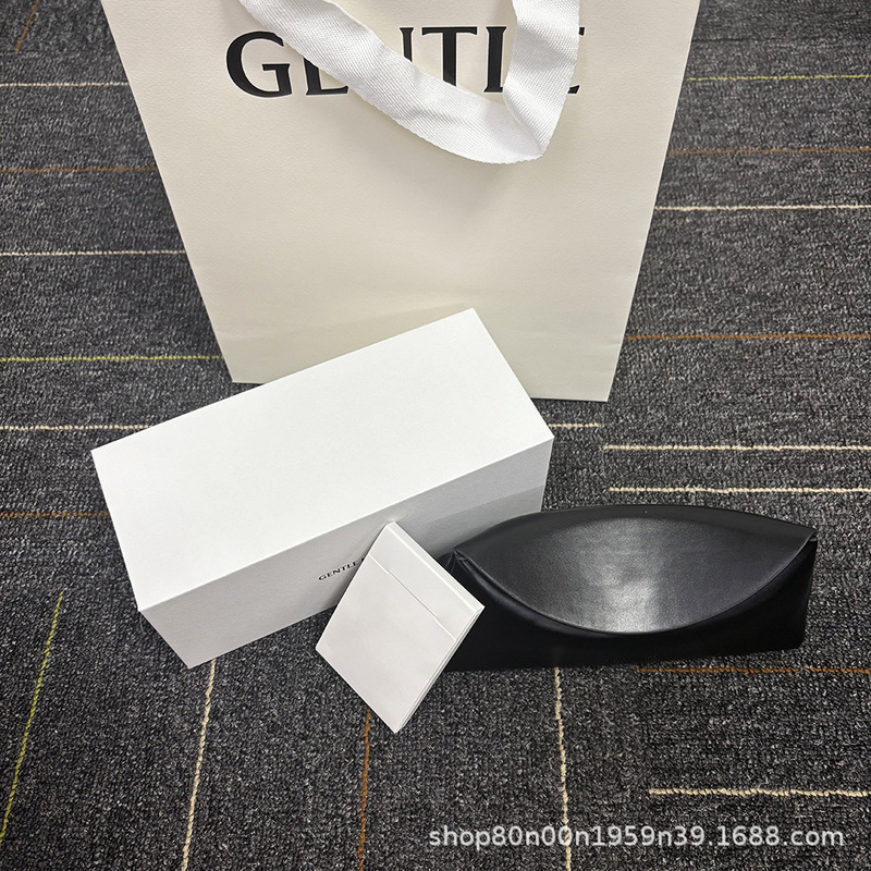 New Leather High-End Mirror Box with Customizable Logo Glasses Bag Large Frame Glasses Sunglasses Boutique Storage Box