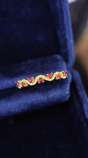 18K Gold Natural Premium High-Grade Jewelry Gem Inlaid 25 Points Red Sapphire Ring Agent One-Click Dropshipping