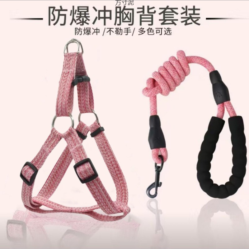 狗狗猫咪牵引绳伸缩背带遛猫遛狗绳子中小型犬狗链子项圈宠物用品