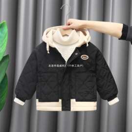 儿童棉服秋冬季新款男童女童棉衣外套中小童中厚连帽棉袄男童棉服