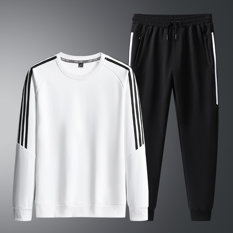 Primavera y otoño, traje de hombre, traje redondo de primavera, juventud y mediana edad, deporte suelto de hombre, camiseta casual de dos piezas, jeans