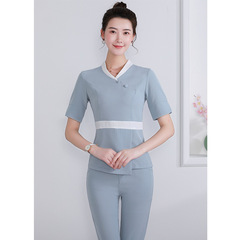 Women's Beauty Salon Spa Foot Massage Therapist Uniform Set JY-2058 Short Sleeve