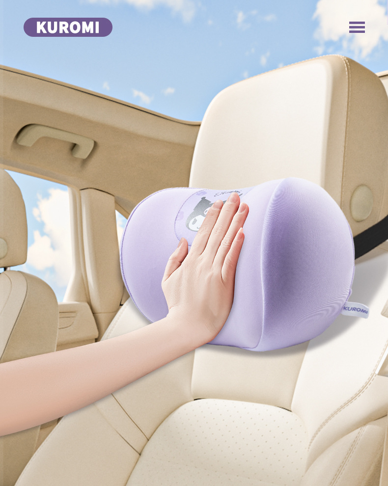 Car Headrest Lumbar Neck Pillow Memory Foam Car Seat Lumbar Pillow Four Seasons Universal Car Cartoon Pillow