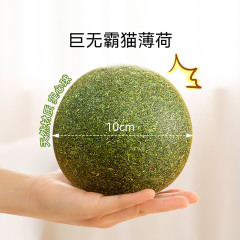 Giant Catnip Ball Toy for Digestion and Hairball Removal, Cat Grass Ball for Young Cats, Self-Entertaining and Boredom Relief, Tooth Cleaning and Cat Teaser Ball