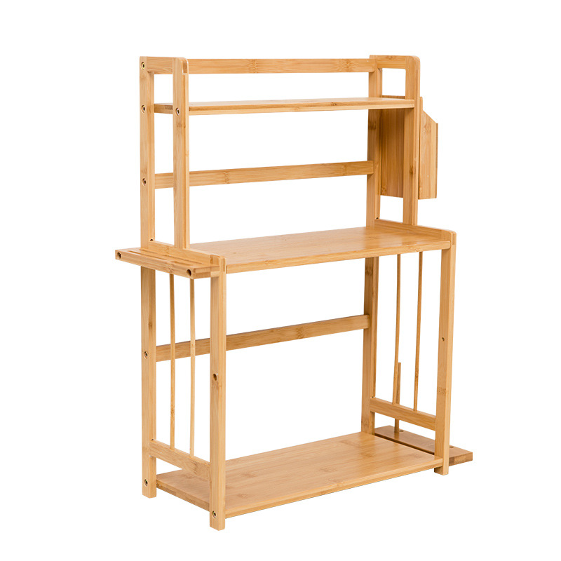 东莞外贸工厂定制竹木油盐罐存放架三层瓶罐摆放架竹制厨房收纳柜