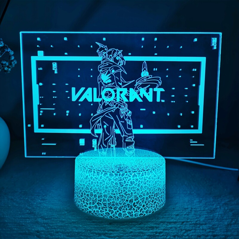 Fearless Contract Game Valorant Peripheral Figures E-Sports Desktop Ornaments Night Lights Room Decoration Eye Protection Lamps