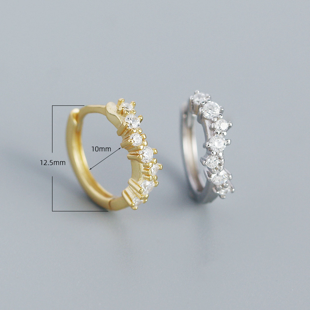 Electroplating Gold Plating Process 925 Sterling Silver Ear Needle Material 1 Pair 925 Sterling Silver Waves Hoop Earrings
