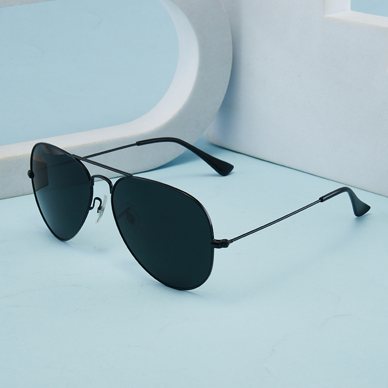 3026 Tempered Glass Metal Sunglasses for Men, Colorful Aviator Sunglasses for Driving, Fishing, Trendy Sunglasses