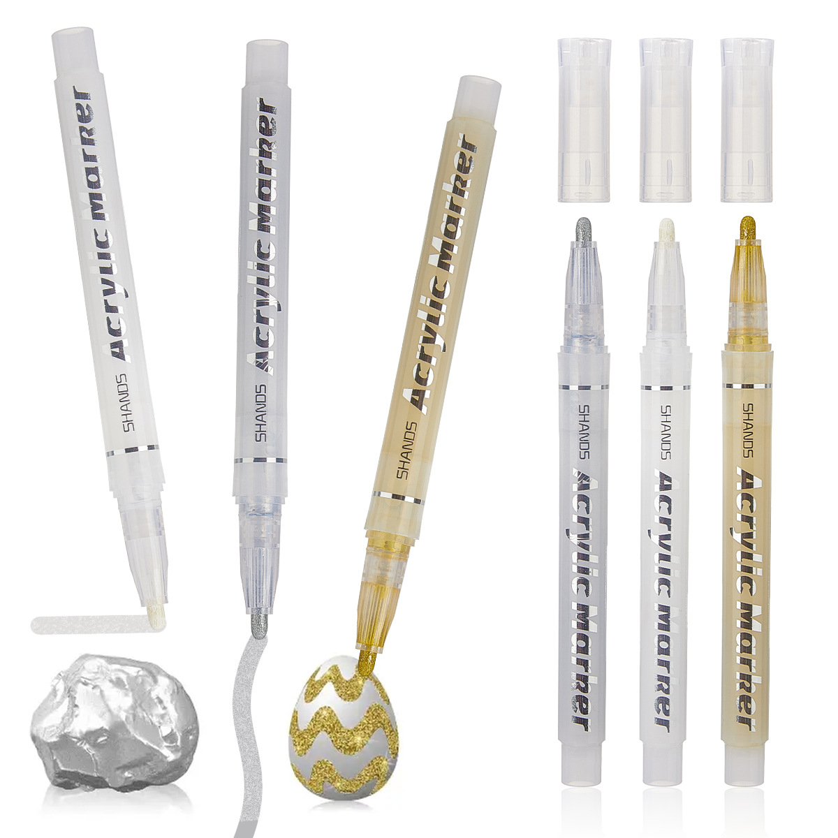 Large capacity Acrylic Marker children students graffiti art painting gold silver white high gloss watercolor pen wholesale
