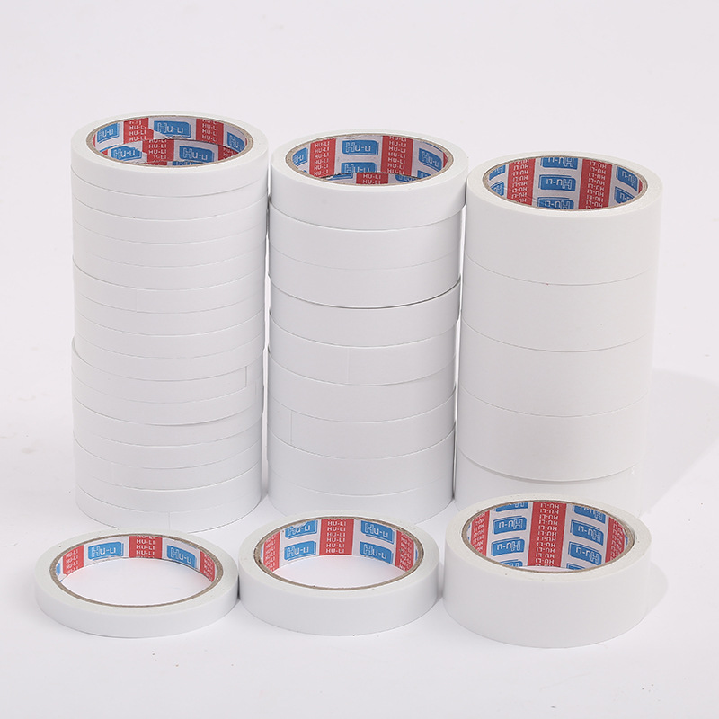 现货批发油性双面胶带油胶耐高温强粘白色棉纸双面胶胶带