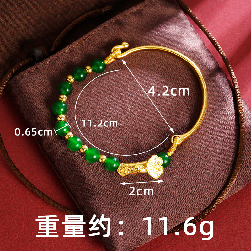 Vietnam Sha Jin Guochao Ruyi viento chino pulsera pulsera de jade mujer lujoso ligero joyas auspiciosas joyas al por mayor