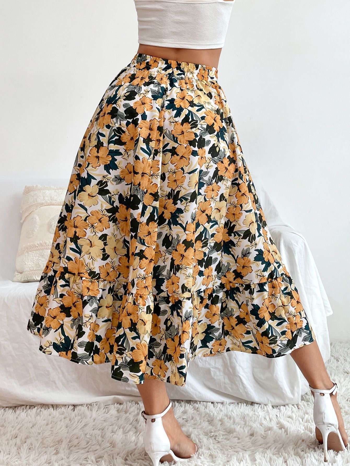 182g Weight Midi Dress Dress Length Type Skirt Dresses Type Spandex, Polyester Fabric Type High Waist Waist Line Inelastic Elasticity Holiday, Daily Occasion Regular Fit Fit Type Ditsy Floral, Leopard Pattern Spring, Autumn Season Women's Gender Casual, Streetwear Style Spring Autumn Casual Streetwear Ditsy Floral Leopard Spandex Polyester Midi Dress Skirts 2