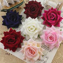 DIY绒布玫瑰新娘花头装饰花朵绢花胸花拱门花饰婚庆摆饰仿真玫瑰