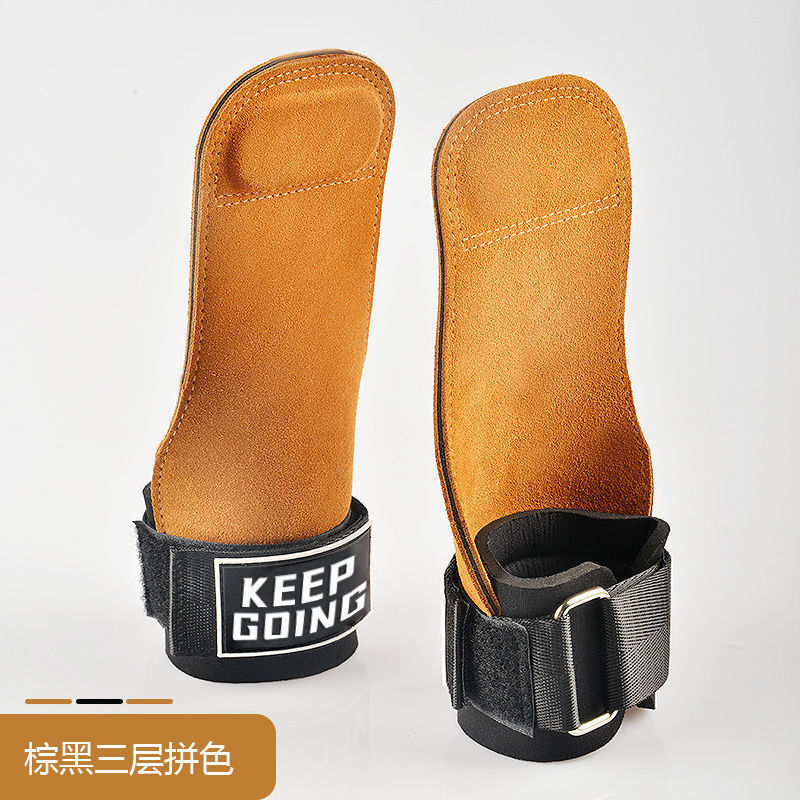 Asistencia de tracción dura con protector de palma de piel de vaca hombre pull-up muñeca barra horizontal pull-back agarre con protector de mano guante de mujer comercio exterior