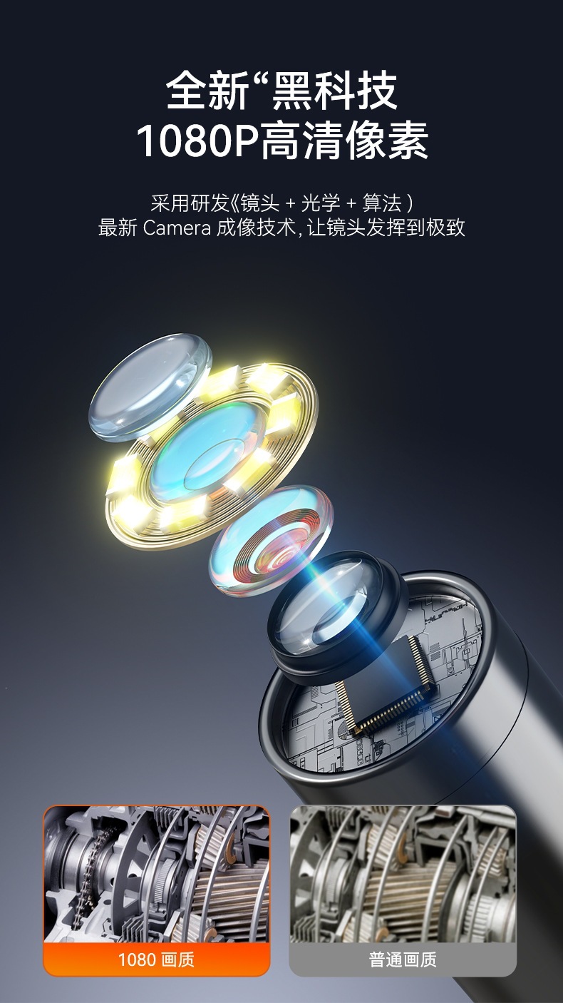 外贸爆款新品带显示屏4.3寸双摄像头内窥镜工业汽修管道摄像头