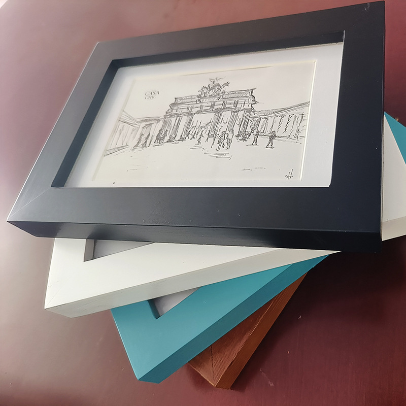 Factory wholesale solid wooden wall hanging table photo frame 6 10 A4 A3 paper 12 16 inch A2 studio picture frame