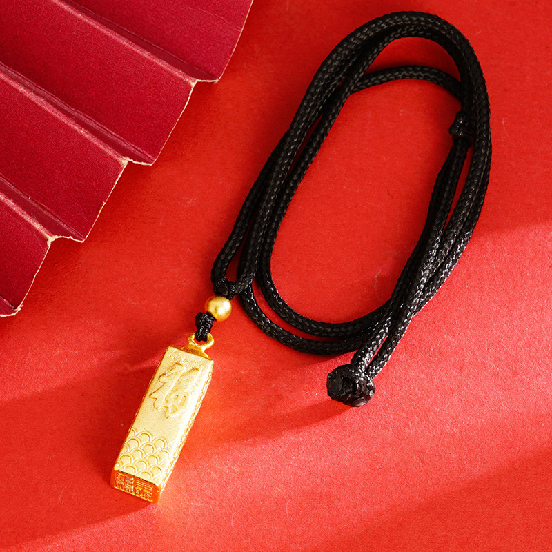 Vietnam arena oro palabra suerte oro Bar Tianci Hongfu Collar chapado en oro estilo chino tienda de oro mismo estilo imitación oro Yiwu suministro