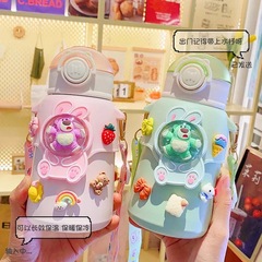 Children's thermal cup high-quality appearance large capacity straw cup 316 stainless steel children baby student anti-fall water cup