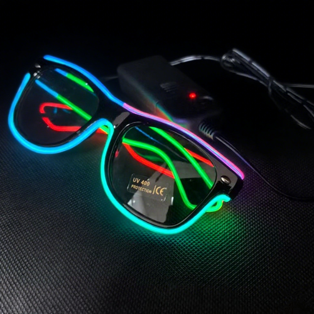 EL Gafas luminosas Lentes de tinta Gafas de luz fría Fiesta KTV Bar Compañía escolar Actuación Accesorios de vítores