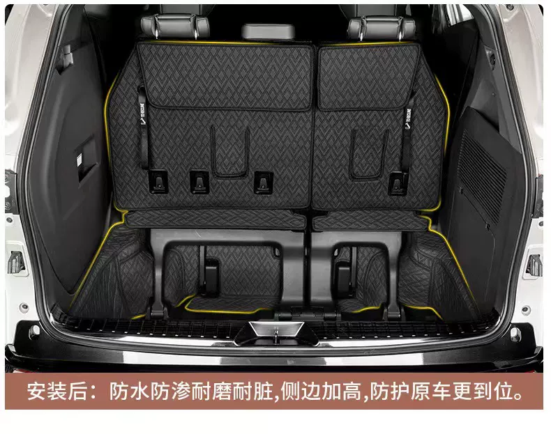 适用于丰田赛那后备箱垫第三排座椅背垫尾箱垫塞纳改装内饰保护垫
