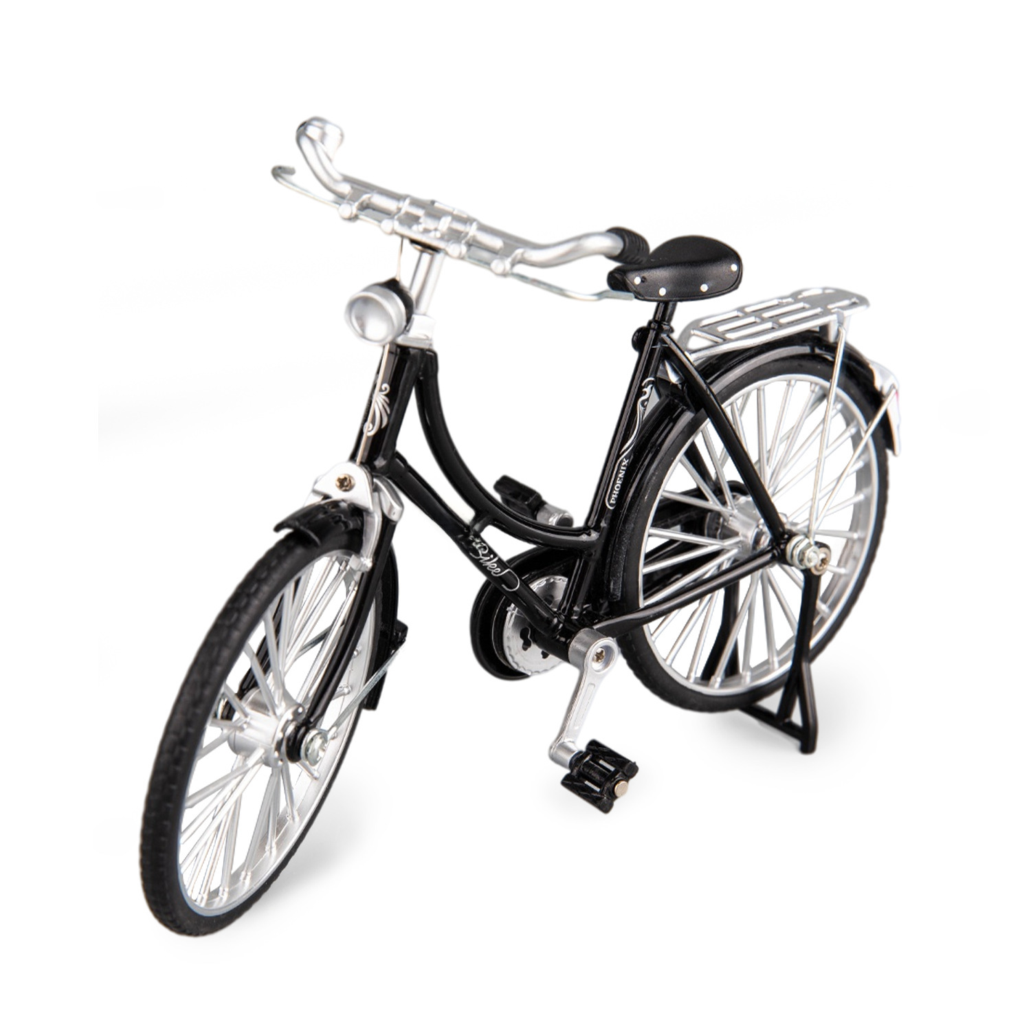 [Boxed Air Pump] 1:10 Alloy Model of a Retro 28-inch Bicycle - Bicycle Model 0818-10A