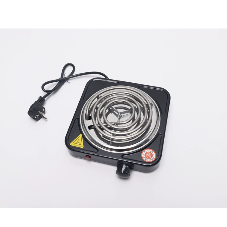 Производитель источника экспортирует электрическую нагревательную печь, бытовую электрическую плиту с регулируемой температурой, черную четырехкольцевую однотрубную маленькую электрическую плиту с защитой от комаров, 1500 Вт.