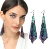 Fashionable metal earrings, square nail sequins, European style, suitable for import, new collection