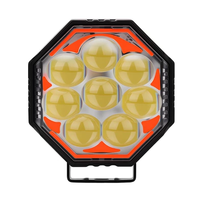 Motorcycle Led Octagonal Spotlight White Yellow – Motorcycle headlights, headlights - single-pack-includes-screw-mount-octagon-series-8-beads