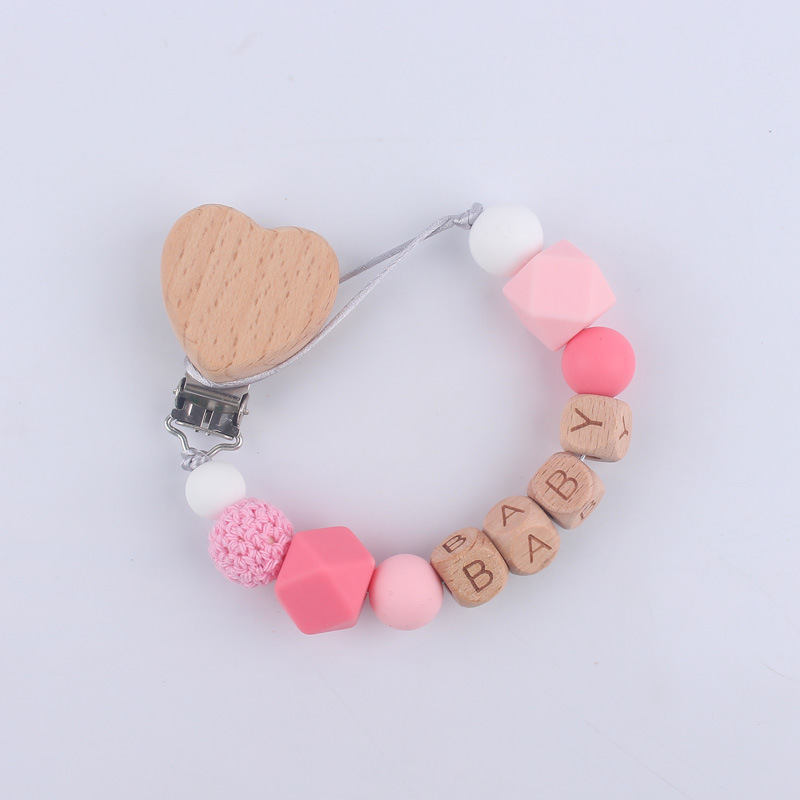 Bebé suministros de dibujos animados animal Haya chupete clip calmante bebé mordedura de silicona molar pezón cadena anti-caída