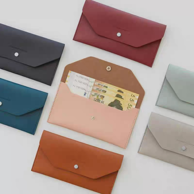Korean Style Pu Leather Wallet Temu Hot-Selling Coin Clip Long Simple Small Wallet Pure Color Sympathy Card Holder Coin Purse