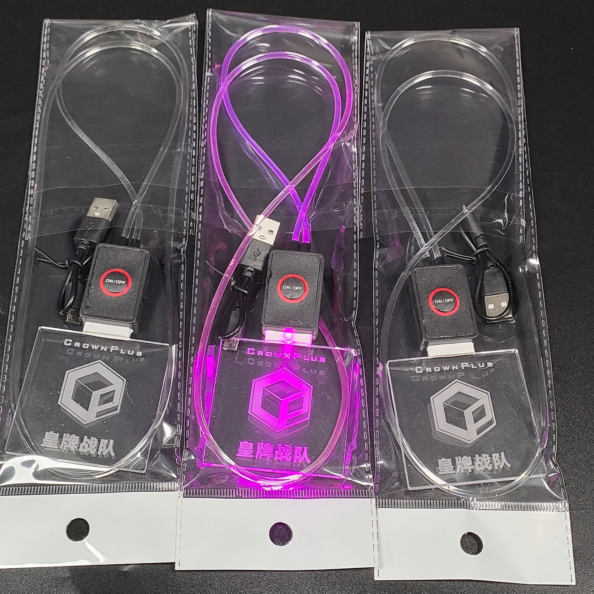 USB充电亚克力发光工作牌 LED夜光挂牌 酒吧KTV发光挂绳 可定logo
