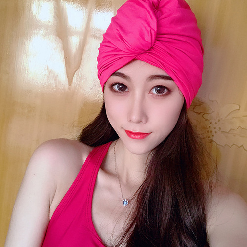 Ins Lady Swimsuit Cap, Non-Waterproof Solid Color Comfortable Non-Tight Head Long Hair Plus Size Swimming Cap Hot Spring Women's Swimsuit Cap