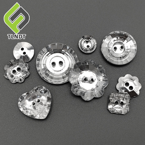 Transparent imitation crystal button acrylic button dark eye satellite home textile sofa cushion decorative button two eye shirt button